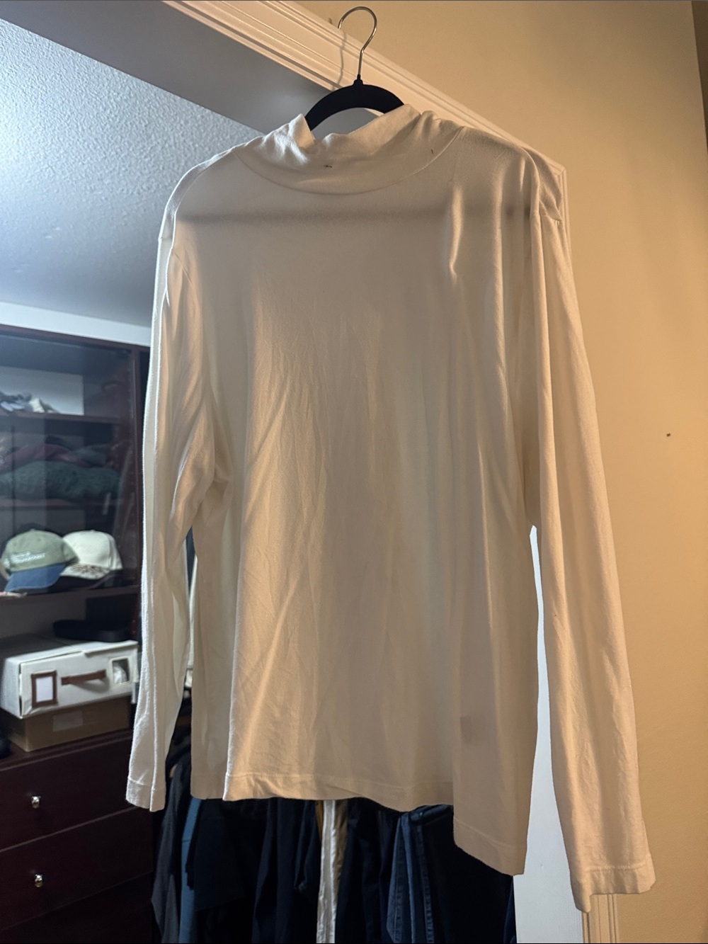Banana Republic Cream Mock Neck Timeless Tee